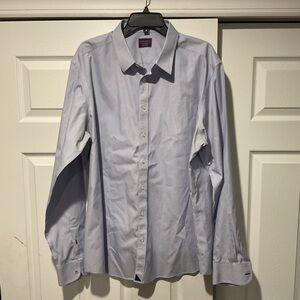 UNTUCKit Men’s Blue & White Pinstripe Cotton Button Down Dress Shirt Top sz XXL